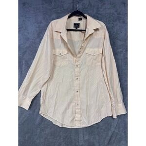 Roper Mens XL Yellow Diamond Jacquard‎ Western Pearl Snap Long Sleeve Shirt
